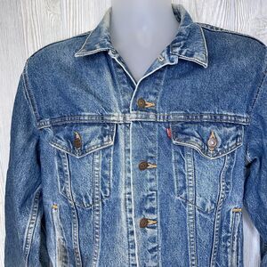 Levi's Denim Trucker Jacket Men's 38 Vintage 70506-0216 Distressed Faded Stained